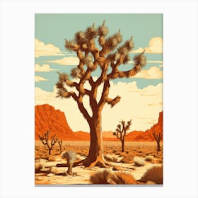  Retro Illustration Of A Joshua Tree By Desert Spring 3 Canvas Print