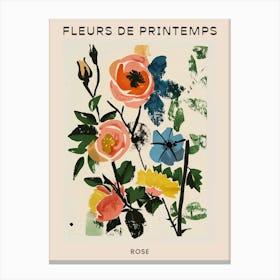 Spring Floral French Poster  Rose 2 Canvas Print