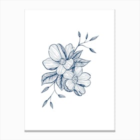 Hand Drawn Flowers Canvas Print