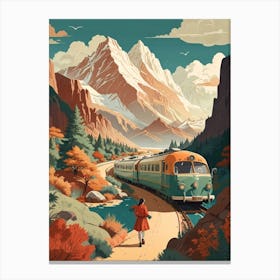 Train In The Mountains Canvas Print