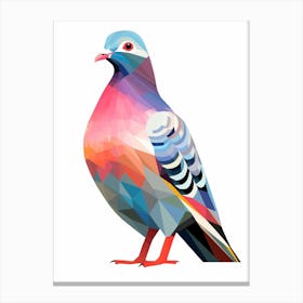 Colourful Geometric Bird Pigeon 1 Canvas Print