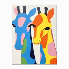 Colourful Kids Animal Art Giraffe 2 Canvas Print