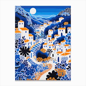 Capri, Italy, Illustration In The Style Of Pop Art 2 Canvas Print
