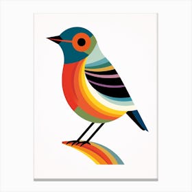 Colourful Geometric Bird Blackbird 1 Canvas Print