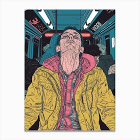 Man On A Train Canvas Print