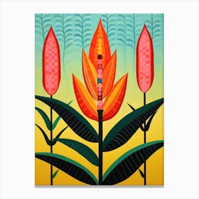 Flower Motif Painting Heliconia 3 Canvas Print