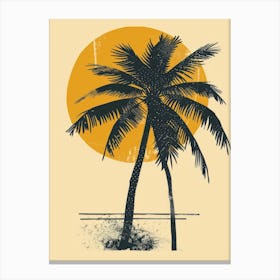 Palm Tree At Sunset 2 Canvas Print