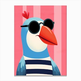 Little Macaw 3 Wearing Sunglasses Canvas Print