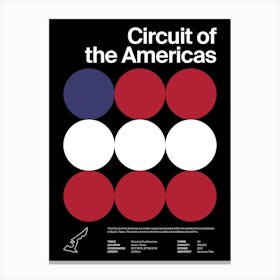 Mid Century Dark Circuit Of The Americas F1 Canvas Print