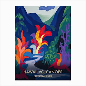 Hawaii Volcanoes National Park Travel Poster Matisse Style 2 Canvas Print