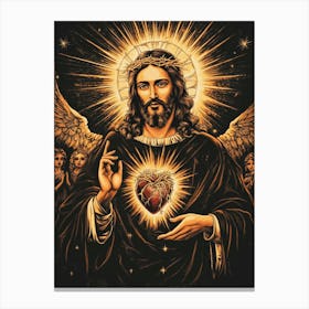 Jesus With Heart Canvas Print