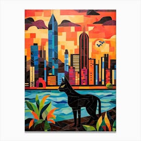 Panama City, Panama Skyline With A Cat 0 Canvas Print