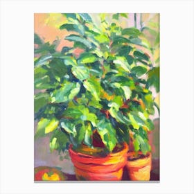 Croton 2 Impressionist Painting Plant Canvas Print