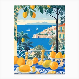 Lemons on the beach Canvas Print