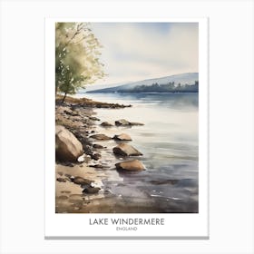 Lake Windermere 3 Watercolour Travel Poster Canvas Print