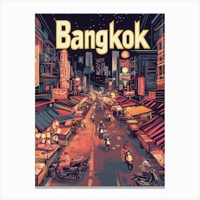 Aihrgdesign A 1970s Inspired Travel Poster For Bangkok 1 Canvas Print