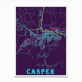 Casper Map Poster 1 Canvas Print