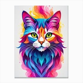 Colorful Cat 2 Canvas Print