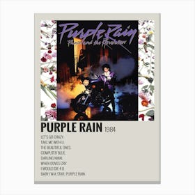 Purple Rain Poster Print Framed Options Album 1 Canvas Print