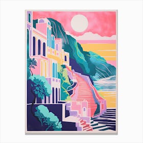 Capri In Risograph Style 2 Canvas Print