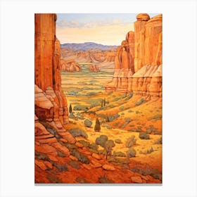 Autumn National Park Painting Arches National Park Utah Usa 4 Canvas Print