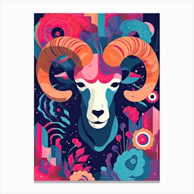 Aries Illustration Zodiac Star Sign 1 Canvas Print