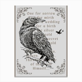 Gothic Crow Art Canvas Print