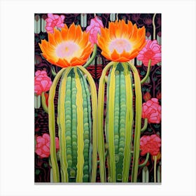 Mexican Style Cactus Illustration Trichocereus Cactus 1 Canvas Print