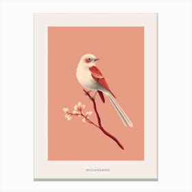 Minimalist Mockingbird 2 Bird Poster Canvas Print