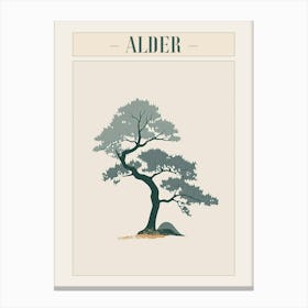 Alder Tree Minimal Japandi Illustration 2 Poster Canvas Print