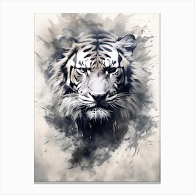 Tiger Art In Ink Wash Painting Style 3 Canvas Print