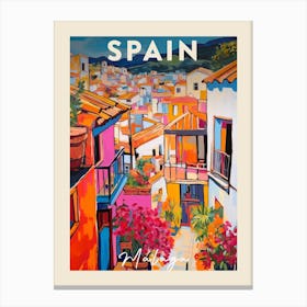 Malaga Spain 2 Fauvist Painting  Travel Poster Canvas Print