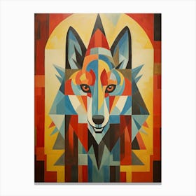 Wolf Geometric Abstract 1 Canvas Print