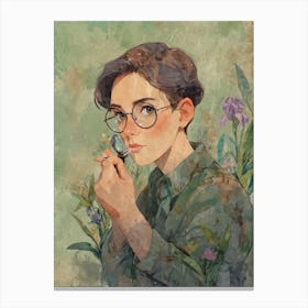 Girl With Glasses Canvas Print