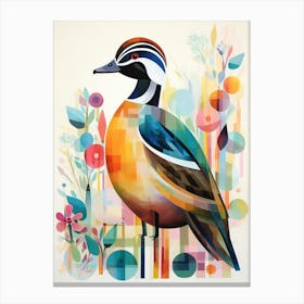Bird Painting Collage Wood Duck 3 Canvas Print