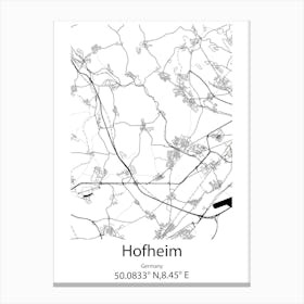 Hofheim,Germany Minimalist Map Canvas Print