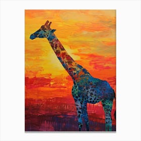 Textured Brushstroke Giraffe 4 Canvas Print