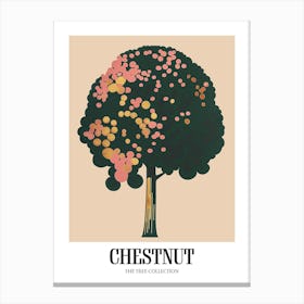 Chestnut Tree Colourful Illustration 4 Poster Canvas Print