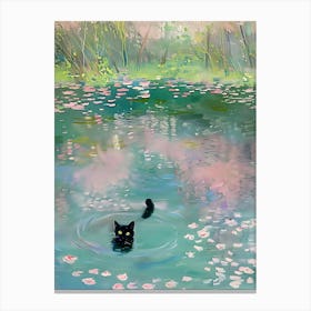 Cat In The Pond 1 Canvas Print