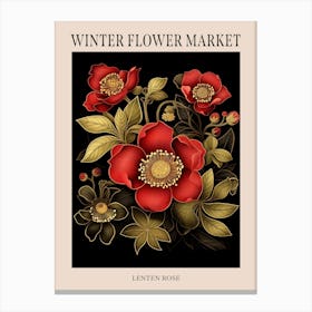 Lenten Rose 3 Winter Flower Market Poster Canvas Print