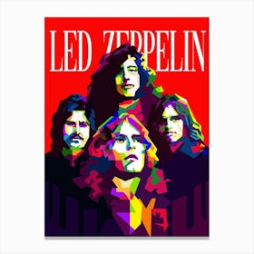 Led Zeppelin British Classic Rock And Blues Music Pop Art WPAP Canvas Print