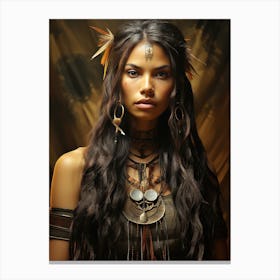Beautiful Muskogee Creek Native American Woman 1 Canvas Print