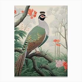 Ohara Koson Inspired Bird Painting Pheasant 2 Canvas Print