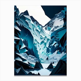 Jostedalsbreen National Park Norway Cut Out Paper 1 Canvas Print