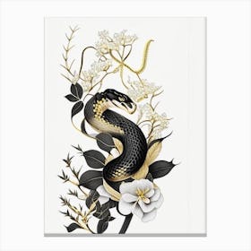 Forest Cobra Snake Gold And Black Canvas Print
