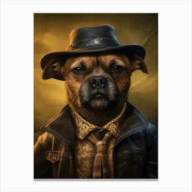 Gangster Dog Border Terrier Canvas Print