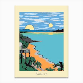 Poster Of Minimal Design Style Of Barbados 1 Canvas Print