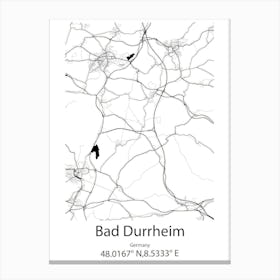 Bad Durrheim,Germany Minimalist Map Canvas Print