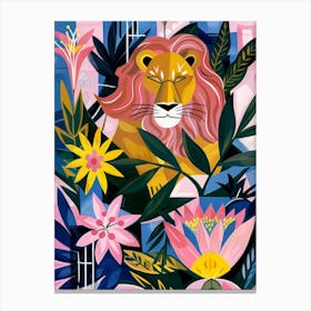 Lion In The Jungle Canvas Print