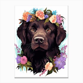 Newfoundland Portrait With A Flower Crown, Matisse Painting Style 1 Canvas Print